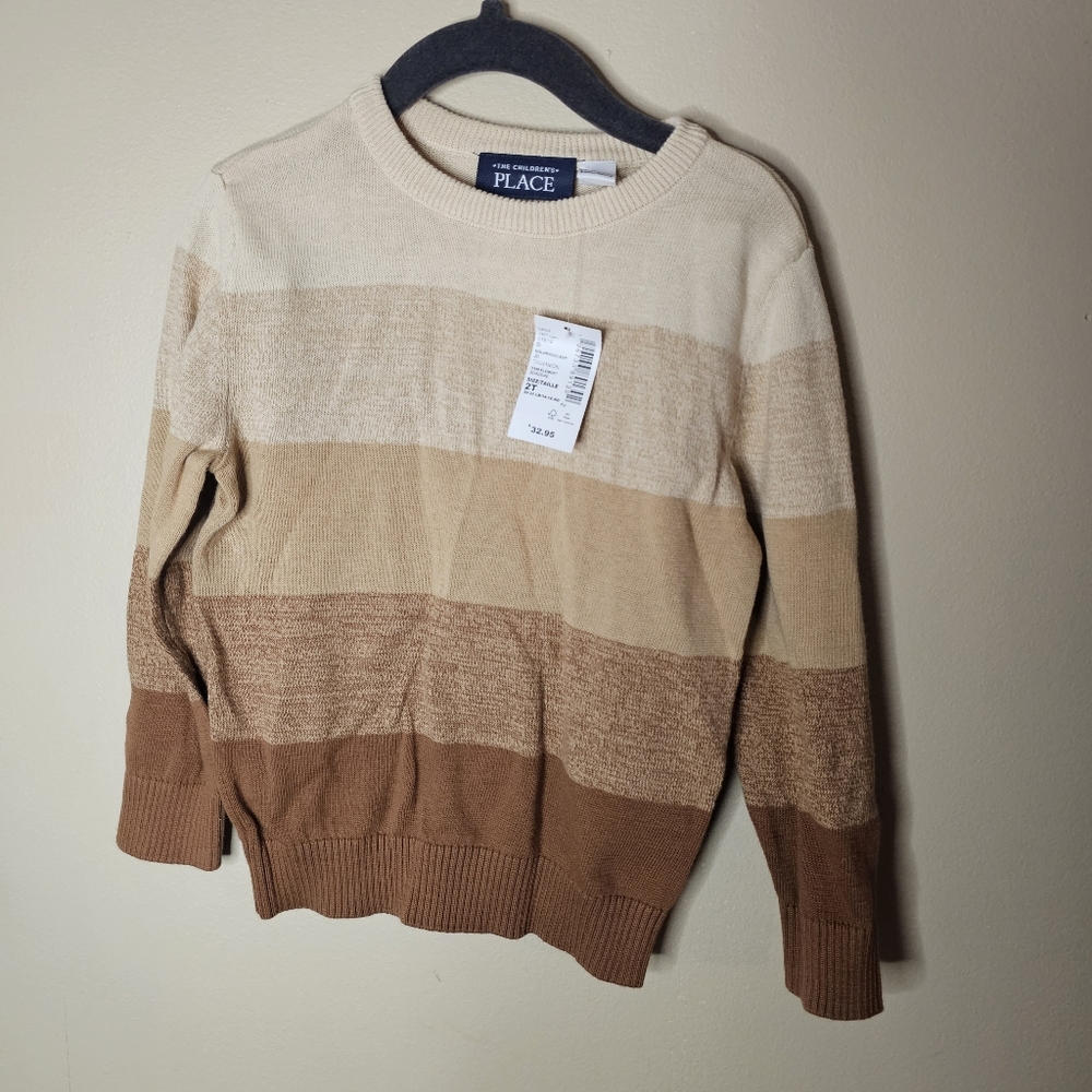 Children's Place Cinnamon Brown Striped Sweater Size 2T
